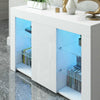 TV Unit Cabinet Stand Sideboard Cupboard Matt Body & High Gloss Door LED Lights