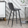2X Bar Stools Velvet Fabric Breakfast Stool Chairs Kitchen Pub GREY High Chairs