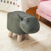 Luxury Small Padded Upholstered Footstool Ottoman Pouffe Stool Wooden Seat Suede
