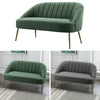 Modern 2 Seater Sofa Armchair Loveseat Scalloped Accent Couch Settee Metal Frame