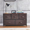 Fabric Chest of 3/4/5 Drawers Storage Cabinet Side Table Standing Home Brown UK