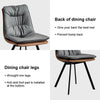 Set of 2 Dining Chair Grey Faux Leather Double Layer Padded Seat Dining Room New
