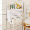 Kitchen Paper Aluminium Foil Cling Film Holder 4in1 Roll Dispenser Wall Mounted