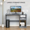 Computer Desk w/ Drawers Modern Writing Workstation for Home Office Grey