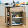Kitchen Storage Trolley Cart Cupboard Rolling Island Shelves Locking