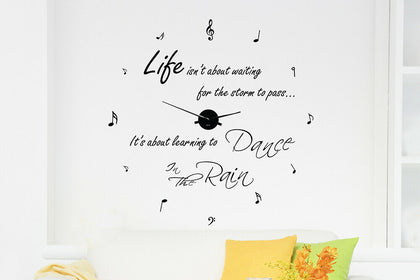 Walplus Dance in The Rain Quote Clock DIY Wall Art Room Home Hotel Decoration