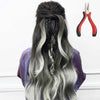 Hair Extensions Pliers Hook Tool Kit For Micro Ring Loop with 100 Silicone Beads
