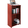 Podium Stand 47 in Hostess Stand with Rolling Wheels&Storage Shelve Brown