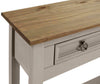 Corona Console Table Grey Wax 2 Drawer Solid Pine Hall by Mercers Furniture