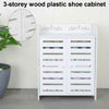 3 Tier Shoes Storage Cabinet White Door Organiser Shelf Rack Stand Unit New