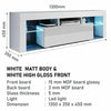 130cm High Gloss TV Unit Cabinet Stand For Tvs upto 50" Matt Body With Led Light