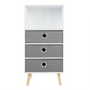 White Tall Unit Storage Side Cabinet with 4 Drawers Slim Living Room Sideboard