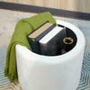 Velvet Storage Ottoman Round Footrest Stool with Lid Vanity Seat Decorative Seat