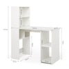 White Computer Desk with Shelves PC Laptop Table Corner Workstation Home Office