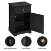 Black Bedside Table with Drawer&Door Bedside Cabinet Nightstand for Living Room