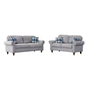 2, 3 Seater Grey Linen Fabric Sofa Armchair Lounger with 2 Pillows Living Room