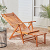Folding Garden Sun Lounger Bamboo Wood Recliner Balcony Patio Deck Chair Day Bed
