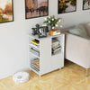 Roll Filing Cabinets File Cabinet with Drawer Narrow Storage Side Table White