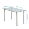 Glass Dining Table Modern Rectangualr Kitchen Table Metal Legs Dining Room Clear