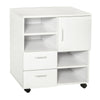 Mobile Storage Cabinet Sideboard Wooden Cupboard with Drawers 4 Shelves White