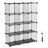 Industrial Metal Wire 12 Storage Cube DIY Shelving Unit Bookcase Organiser Black