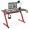 Spacious Gaming Desk Home Racing w/ Steel Frame Cup Headphone Holder Hook Red PC