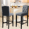 High Kitchen Bar Stools Footrest Breakfast Bar Stools Padded Seat Buttoned Back