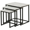 New Home Decor Modern Nest of Tables Set of 3 Marble Effect Metal Frame