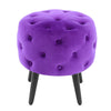 Button Ottoman Footstool Velvet Round Pouffe Stool Upholstered Change Shoe Chair