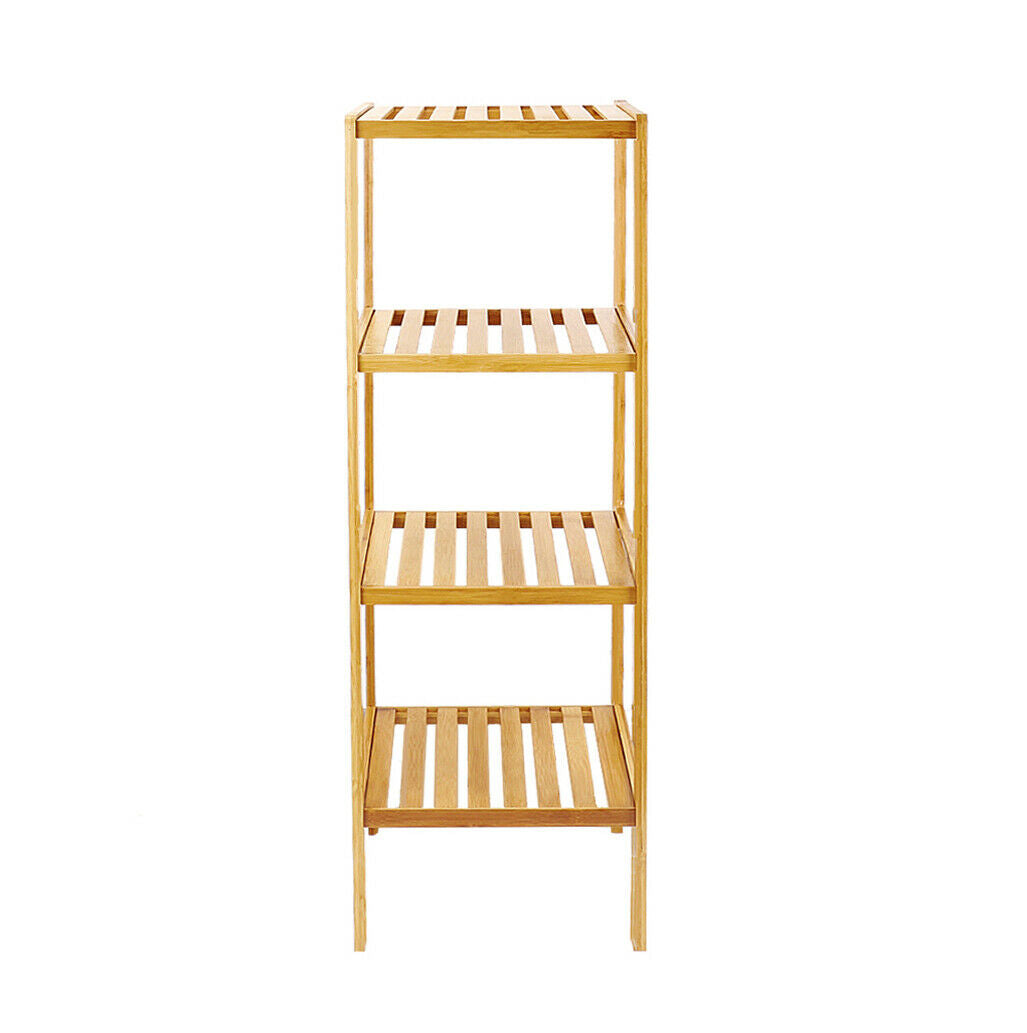 Bamboo Bathroom Shelf Standing Kitchen Rack 14x13x43.3" for Narrow Space Hallway