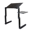 Adjustable Portable Laptop Bed Table Stand Lap Tray Foldable Desk w/ Cooling Fan