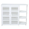 4Tier Shoe Rack Storage Shelf Unit Cabinet Organiser Footwear White Side Shelves
