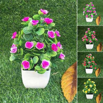 2021 Realistic Artificial Flowers Plant In Pot Outdoor Home Office Decoration-1
