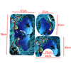 Ocean Dolphin Shower Curtain Anti Slip Bathmats Lid Toilet Cover Pedestal a