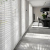 White Venetian Blinds Wooden Taped Slats Window Blinds -120cm Drop Various Width