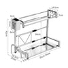 Kitchen Storage Organizer Shelf Stainless Steel Rack Holder Cupboard Spice Stand