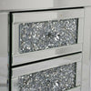 3 Drawers Mirrored Glass Bedside Table Side Cabinet Crystal Handles Bedroom UK