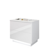 High Gloss Front White Bedside Cabinet Table 2 Drawers Nightstand FREE LED