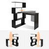Mondeer L Shaped Computer Desk Corner Desk 360 Degree Rotatable Shelve Black