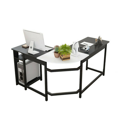 L-shaped Corner Computer Desk PC Table Workstation Home Office Furniture Black