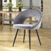 Home Dining Chair Velvet Chair Fabric Armchair Shell Stitched Back Living Room