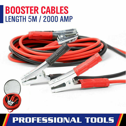 5M 2000 AMP Heavy Duty Jump Leads Car Van Booster Cables Battery jump Starter P3