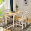 Compact Solid Wood Dining Table and 4 Chairs Set Home Kitchen Furniture 4 Colour