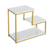 L Shape Sofa Side End Table Linear 2 Tier Accent Snack Coffee Table Contemporary