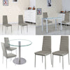 2/4/6PCS Faux Leather PU Dining Chairs Padded Seat Metal Leg Kitchen Restaurant