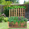 Wooden Garden Planter Plant Flowerpot Box With Trellis Support Patio Lattice 30"