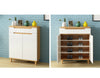 Small Shoes Cabinet Wooden Storage Cupboard Sideboard Rack Stand 2 Doors Drawer
