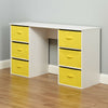 White Childrens Desk & 6 Drawers Kids PC/Laptop Homework Bedroom Table