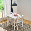 2 Seater Solid Wooden Dining Table and 2 Chairs Set in White Kitchen Room Home