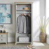 Wardrobe Grey Oak 2 Door Two Tone Wooden Hanging Rail Storage Shelves Avon